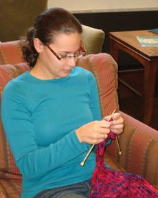 Salve Students Take a Break with Sabbath Knitting Group