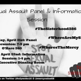 Sexual Assault Panel & Information Session Led By The Sisterhood