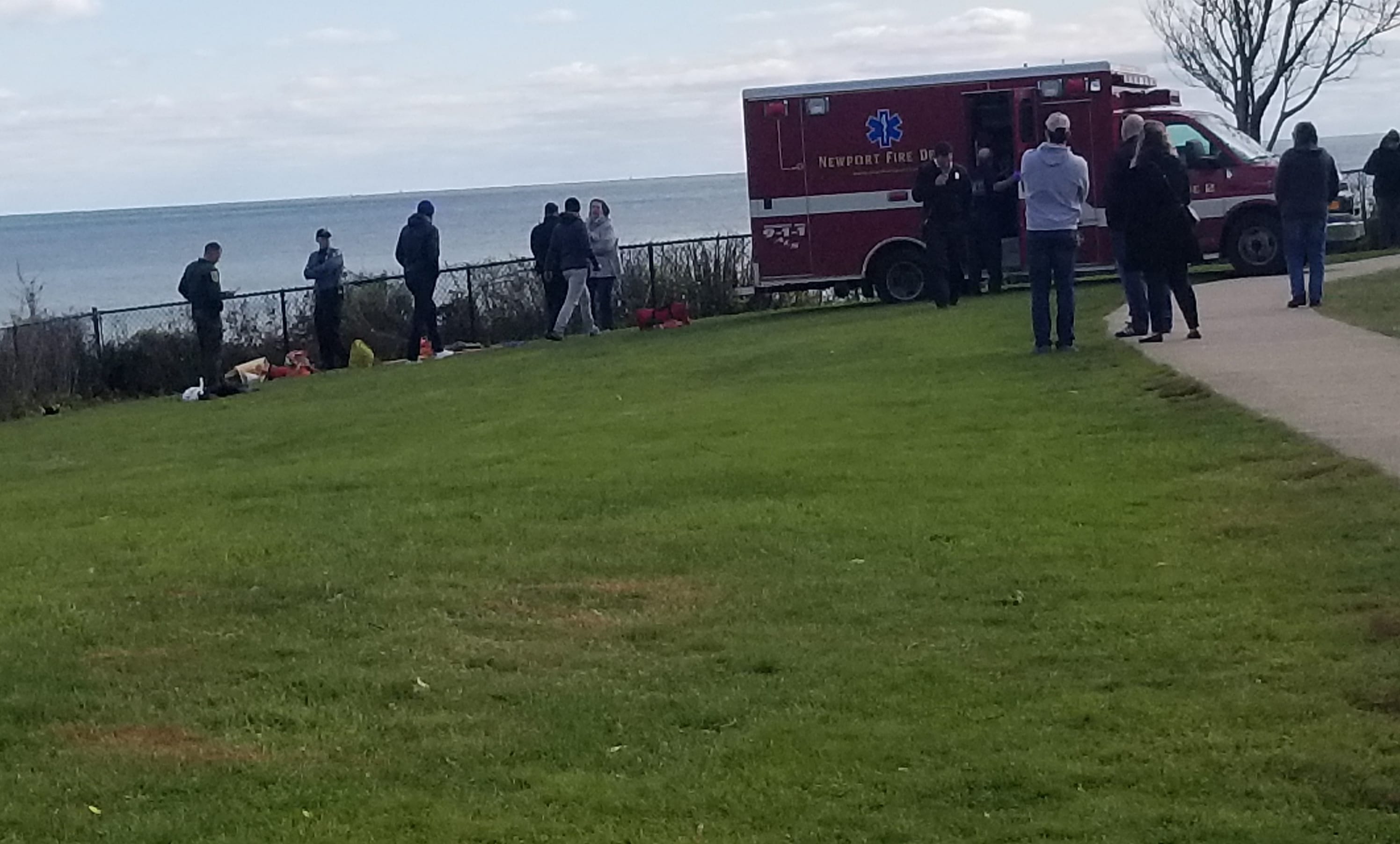 BREAKING Unknown Person Taken Away in Ambulance From Cliff Walk Accident